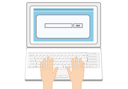 on a websiteのイラスト